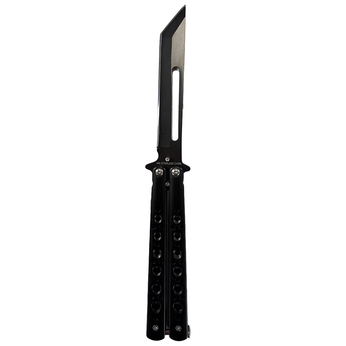 Balisong Butterfly Training Knives - Sharp Steel Blade (Black)