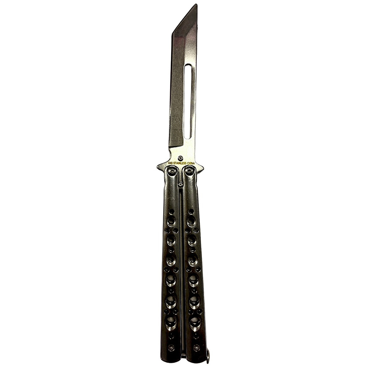 Balisong Butterfly Training Knives - Sharp Steel Blade (Silver)