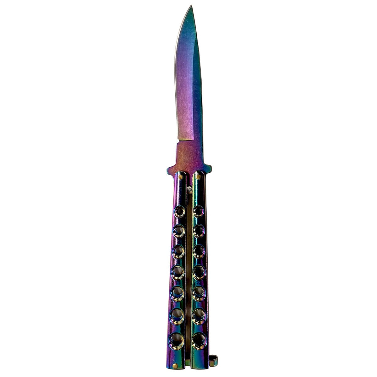 Balisong Butterfly Training Knives - Sharp Steel Blade (Rainbow)