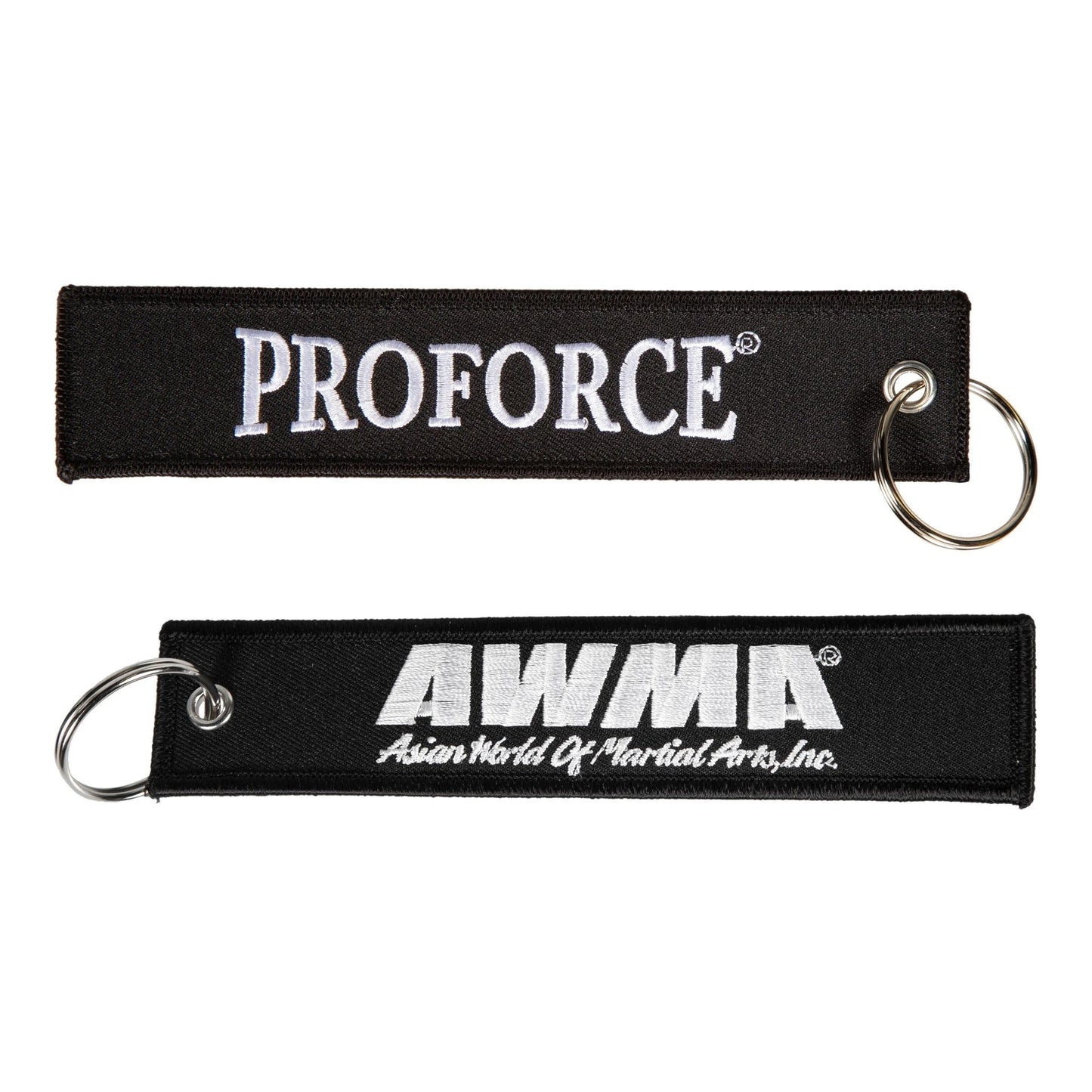 AWMA and ProForce Keychain Black/White 6.25" x 1.25"