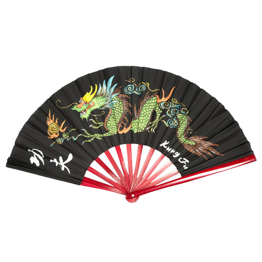 Bamboo Dragon Fighting Fan 13"