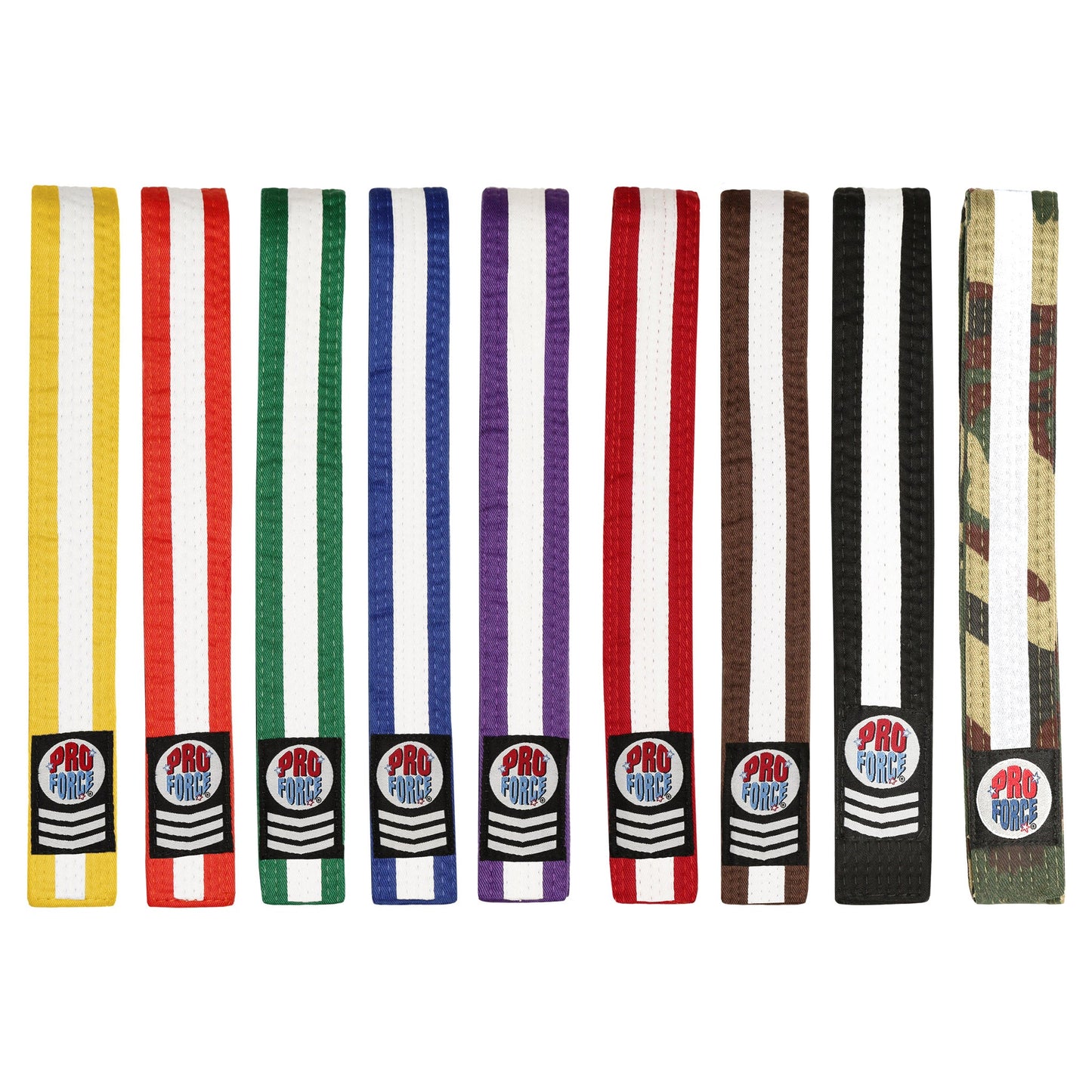 ProForce II 1.5" Double Wrap White Stripe Karate Belt