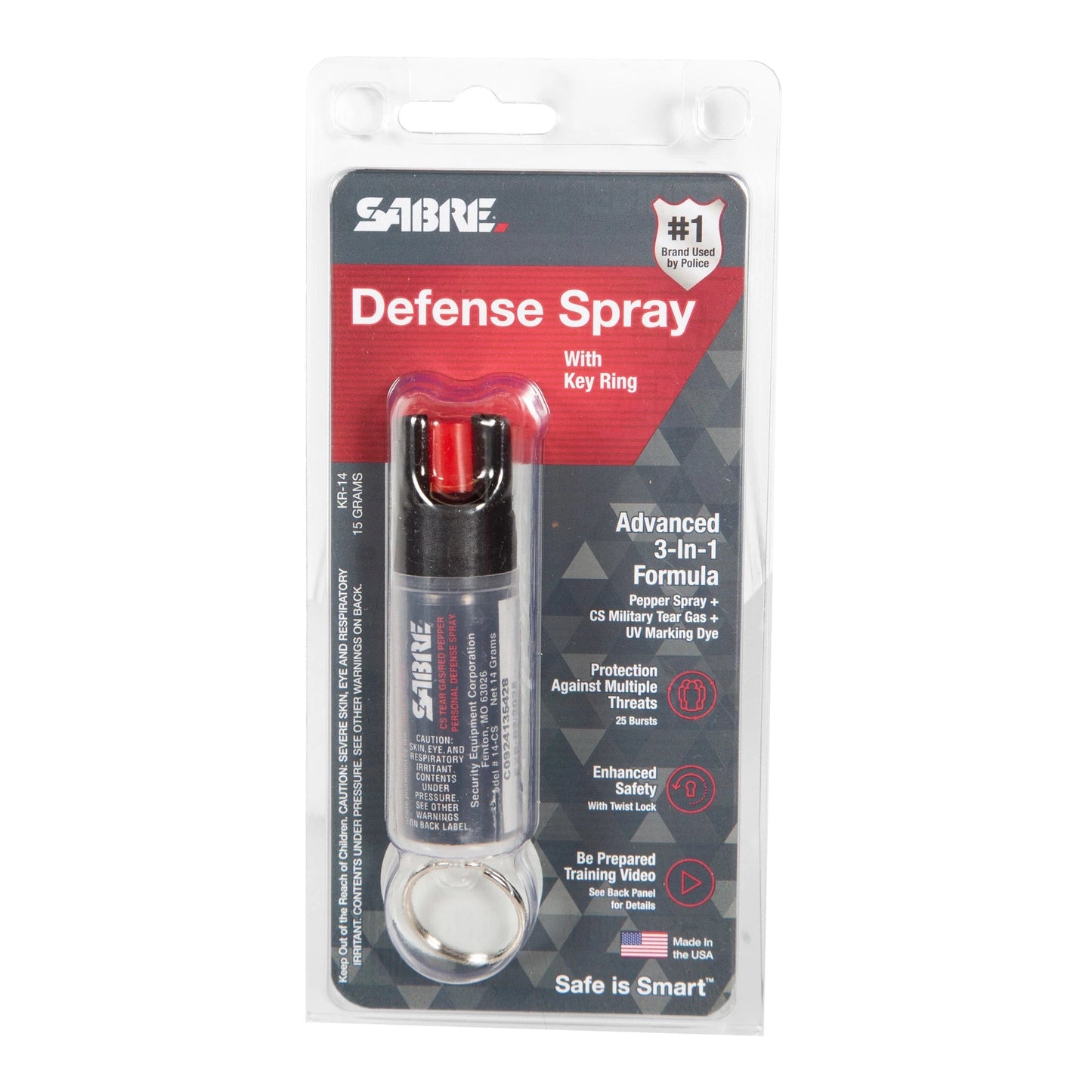 Pepper Spray KEY RING UNIT KR-14 15 GRAMS 25 SHOTS