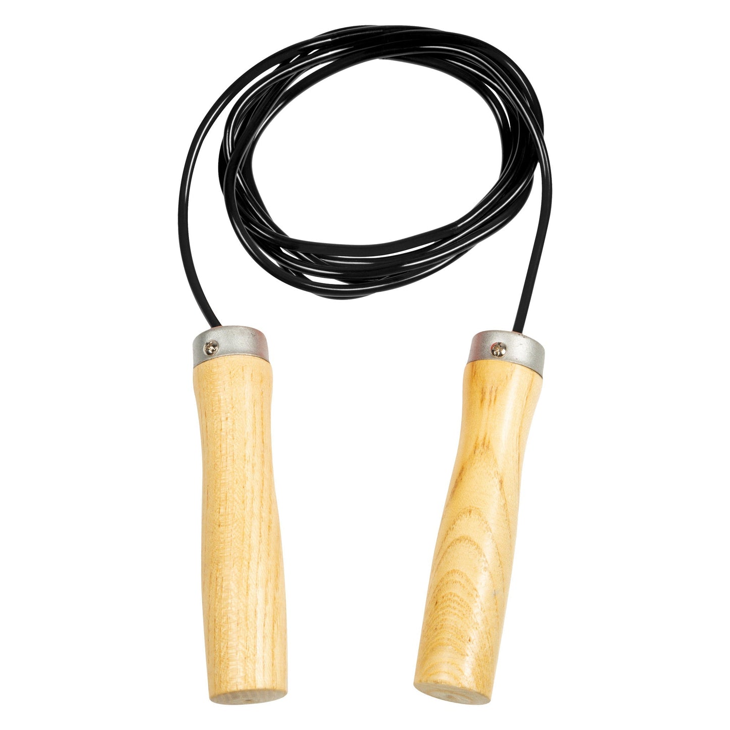 9ft Rubber Jumprope w/ Wooden Handle (Black)