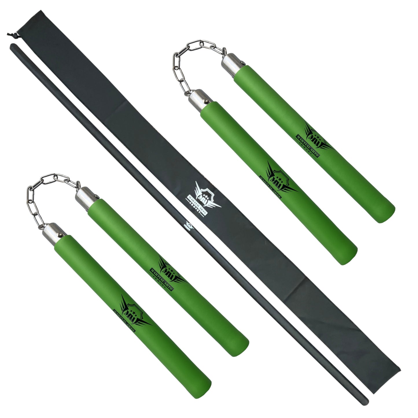 Martial Arts Bo Staff and Chain Nunchuck Set