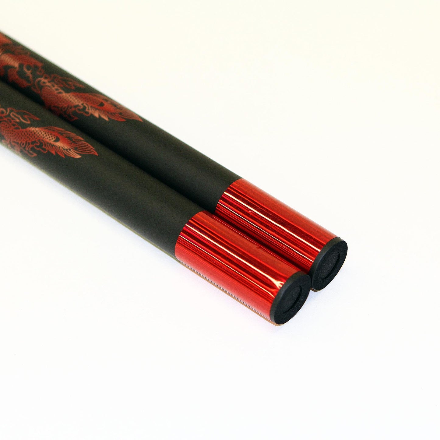 Demo III Black Practice Foam Nunchaku with Red Dragon