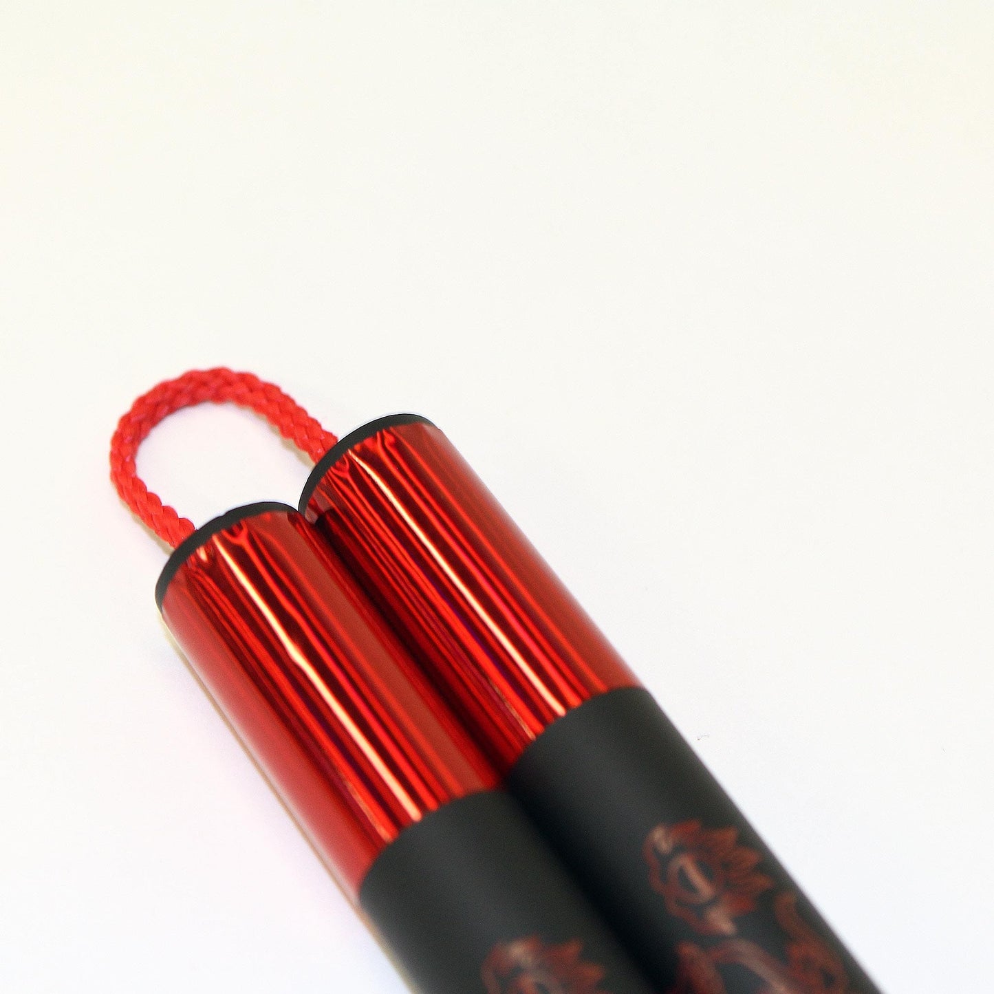 Demo III Black Practice Foam Nunchaku with Red Dragon