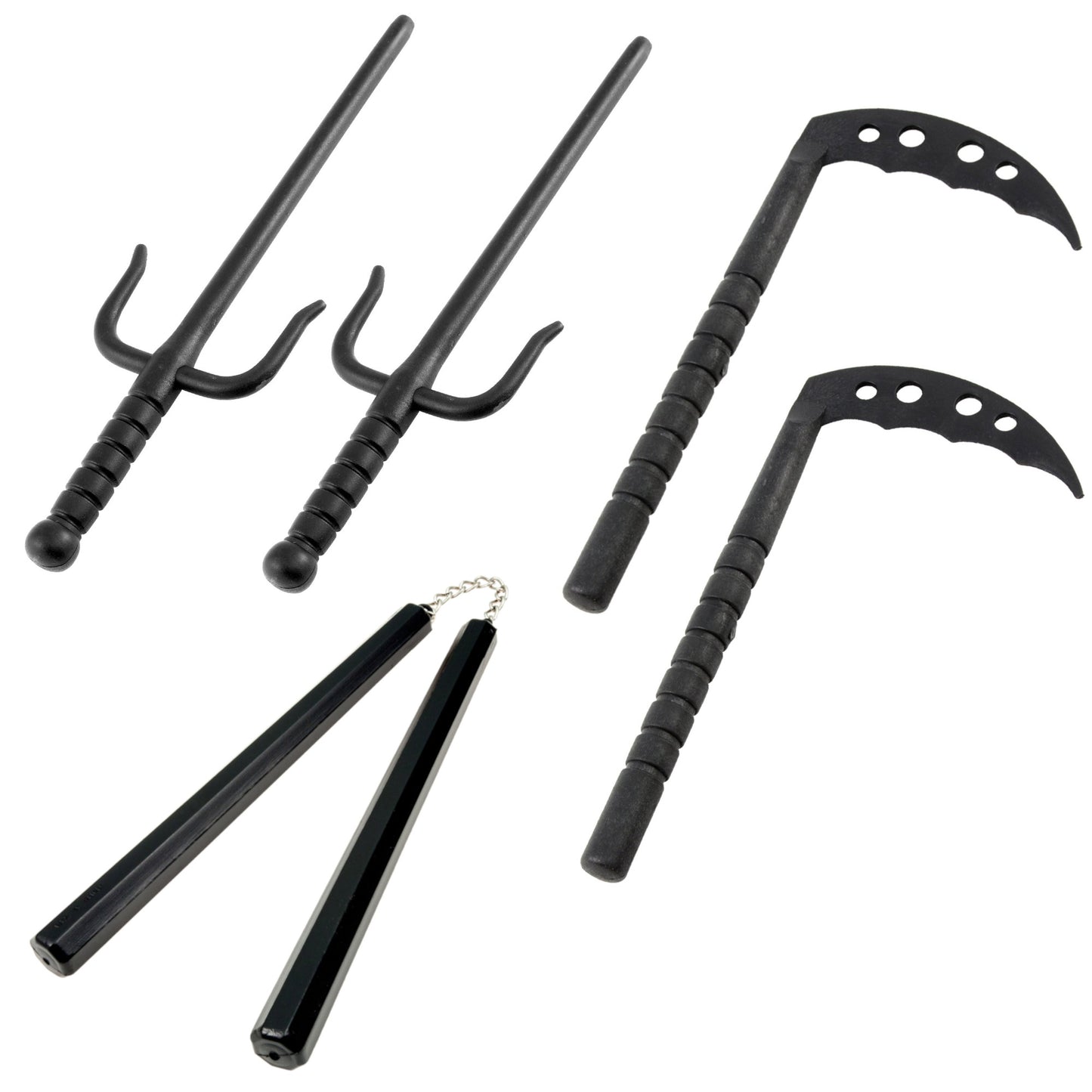 Plastic Weapons Set with Sai's, Kama's and Nunchaku