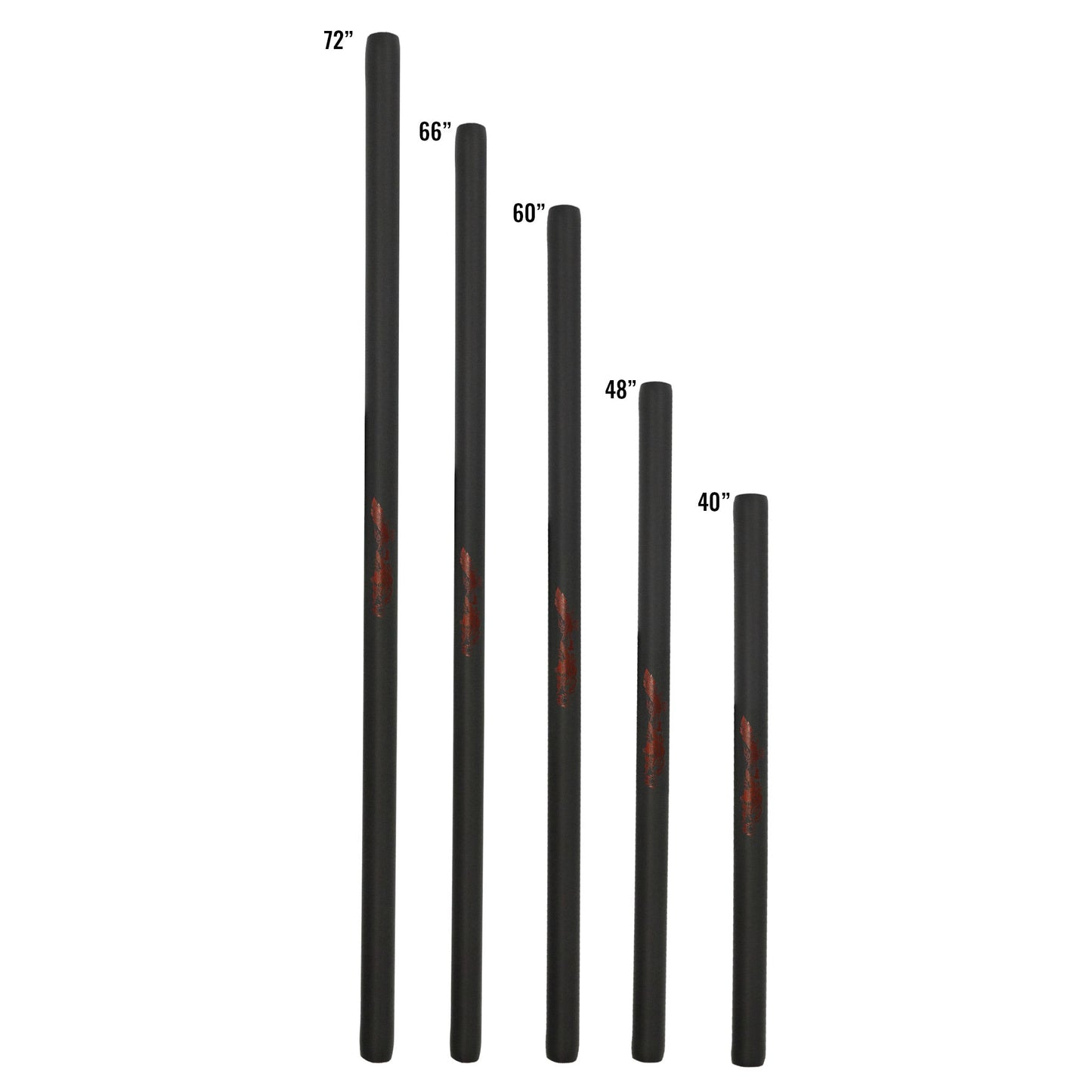 Foam Covered Bo Staff - Black w/ Red Dragon