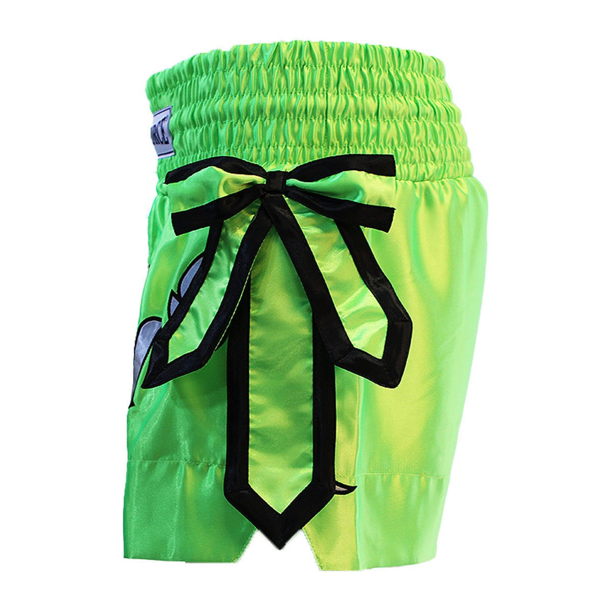 ProForce Sport Angel Wing Muay Thai Shorts w/Neon Green Bows