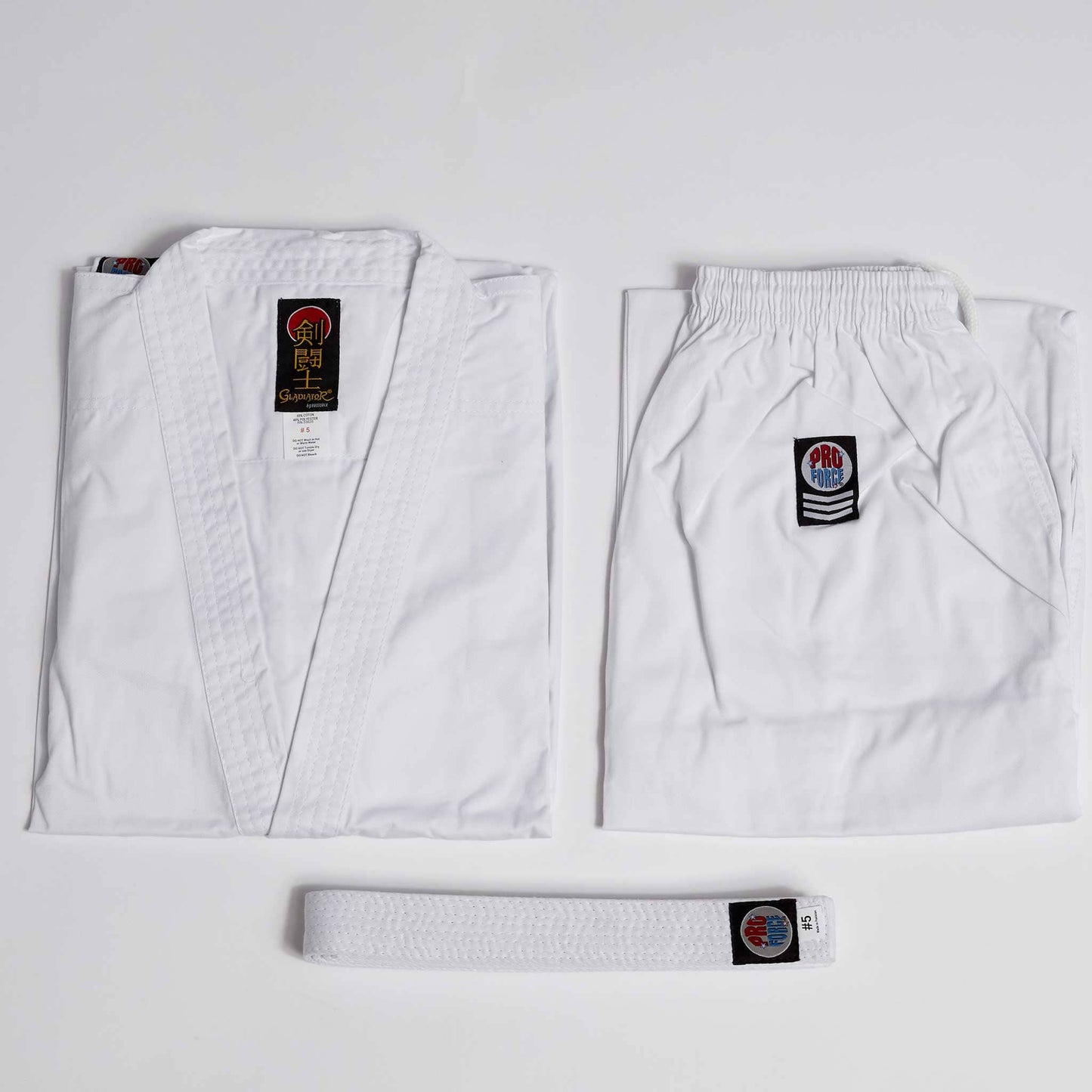 ProForce Gladiator Karate Uniform (Elastic Drawstring w/Free Belt) 7.5 oz. 100% Cotton