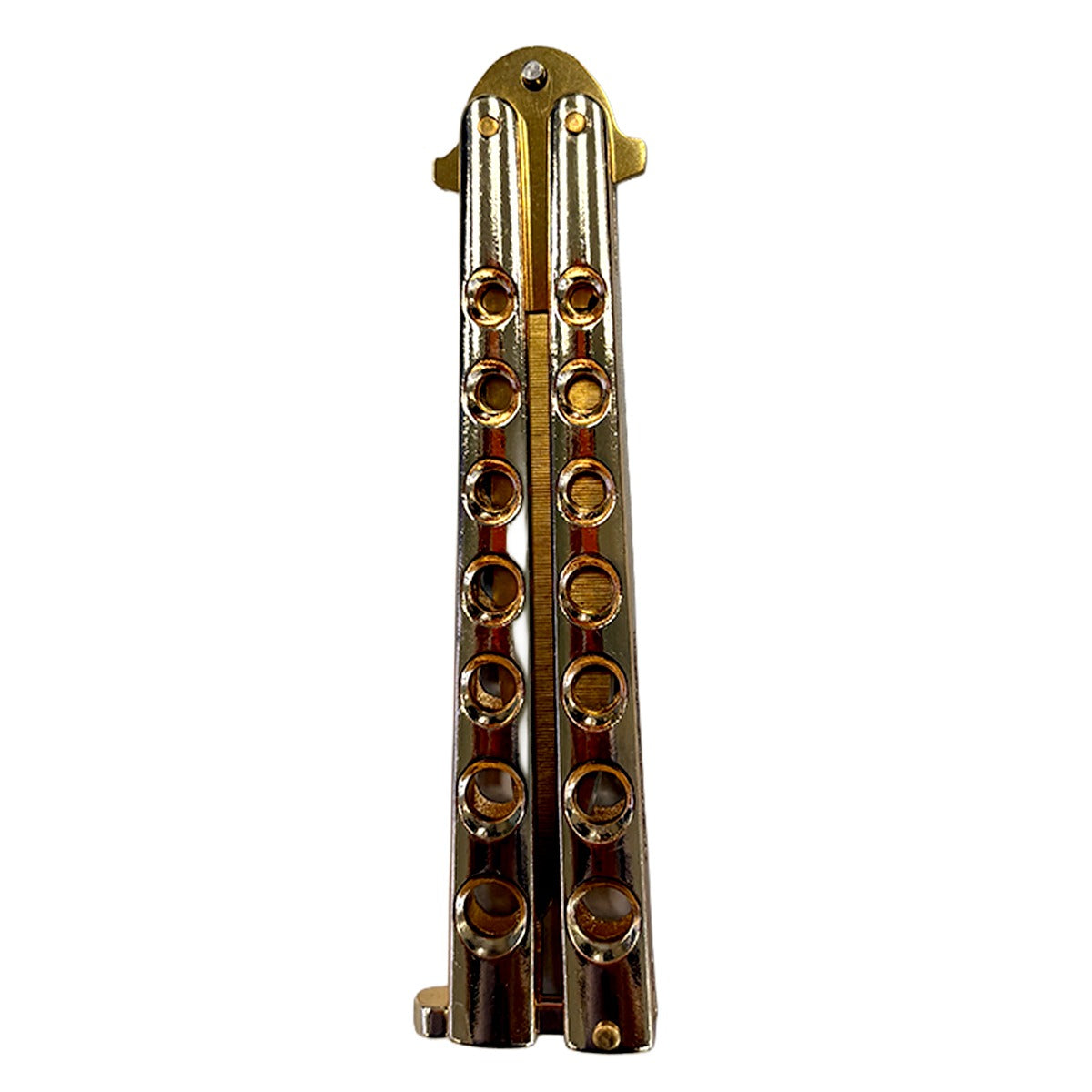 Balisong Butterfly Training Knives - Sharp Steel Blade (Gold)