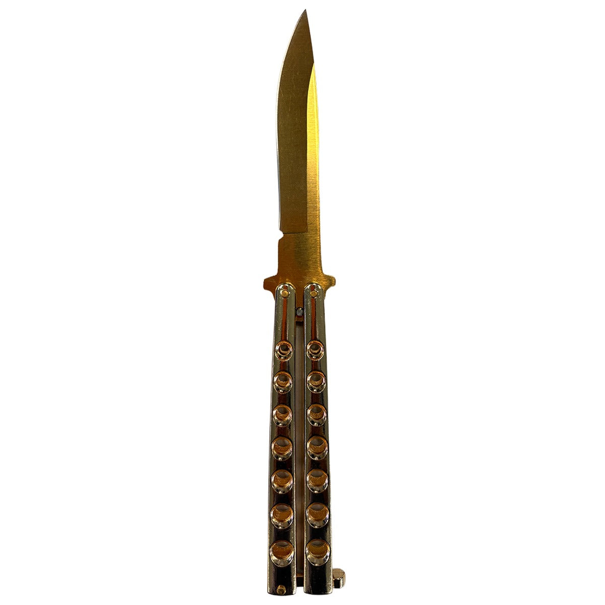 Balisong Butterfly Training Knives - Sharp Steel Blade (Gold)