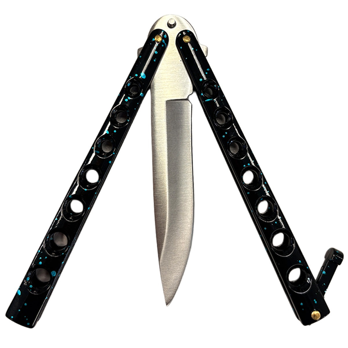 Balisong Butterfly Training Knives - Sharp Steel Blade (Blue/Black)