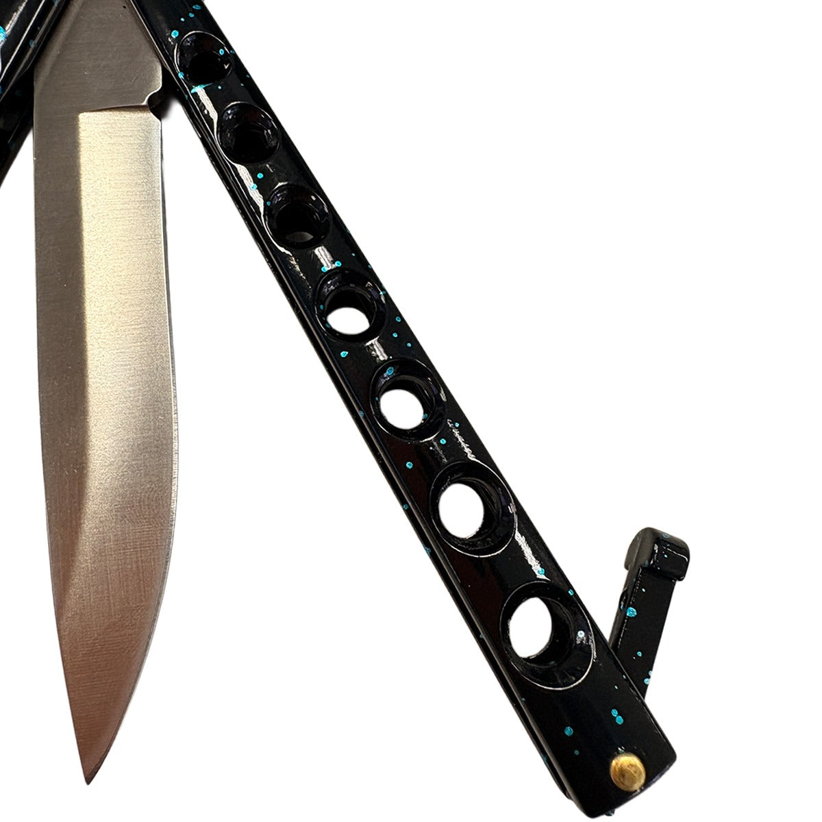 Balisong Butterfly Training Knives - Sharp Steel Blade (Blue/Black)