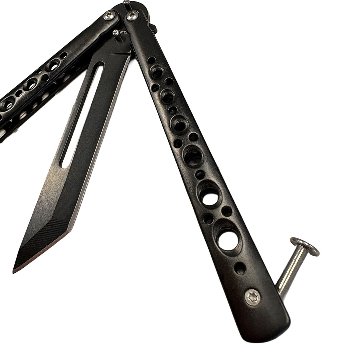 Balisong Butterfly Training Knives - Sharp Steel Blade (Black)