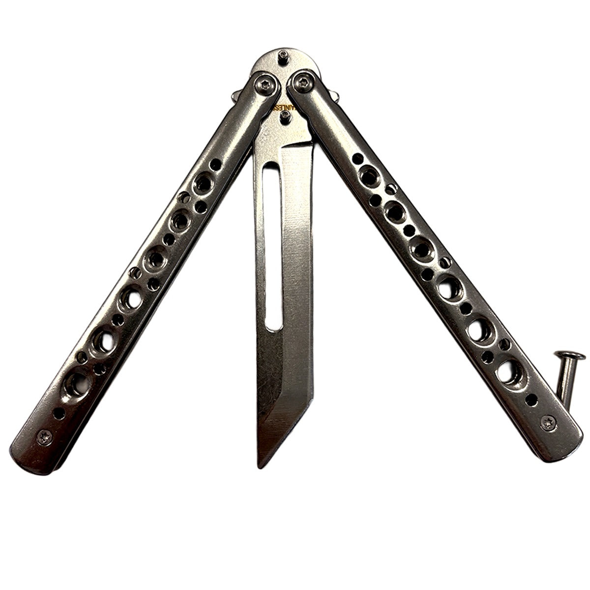 Balisong Butterfly Training Knives - Sharp Steel Blade (Silver)