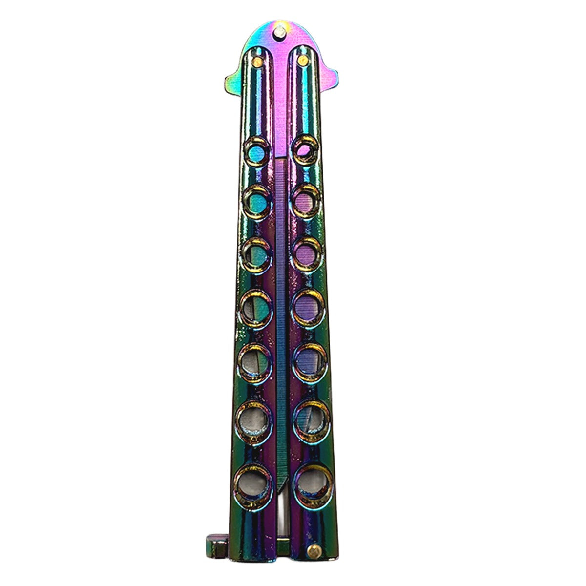 Balisong Butterfly Training Knives - Sharp Steel Blade (Rainbow)