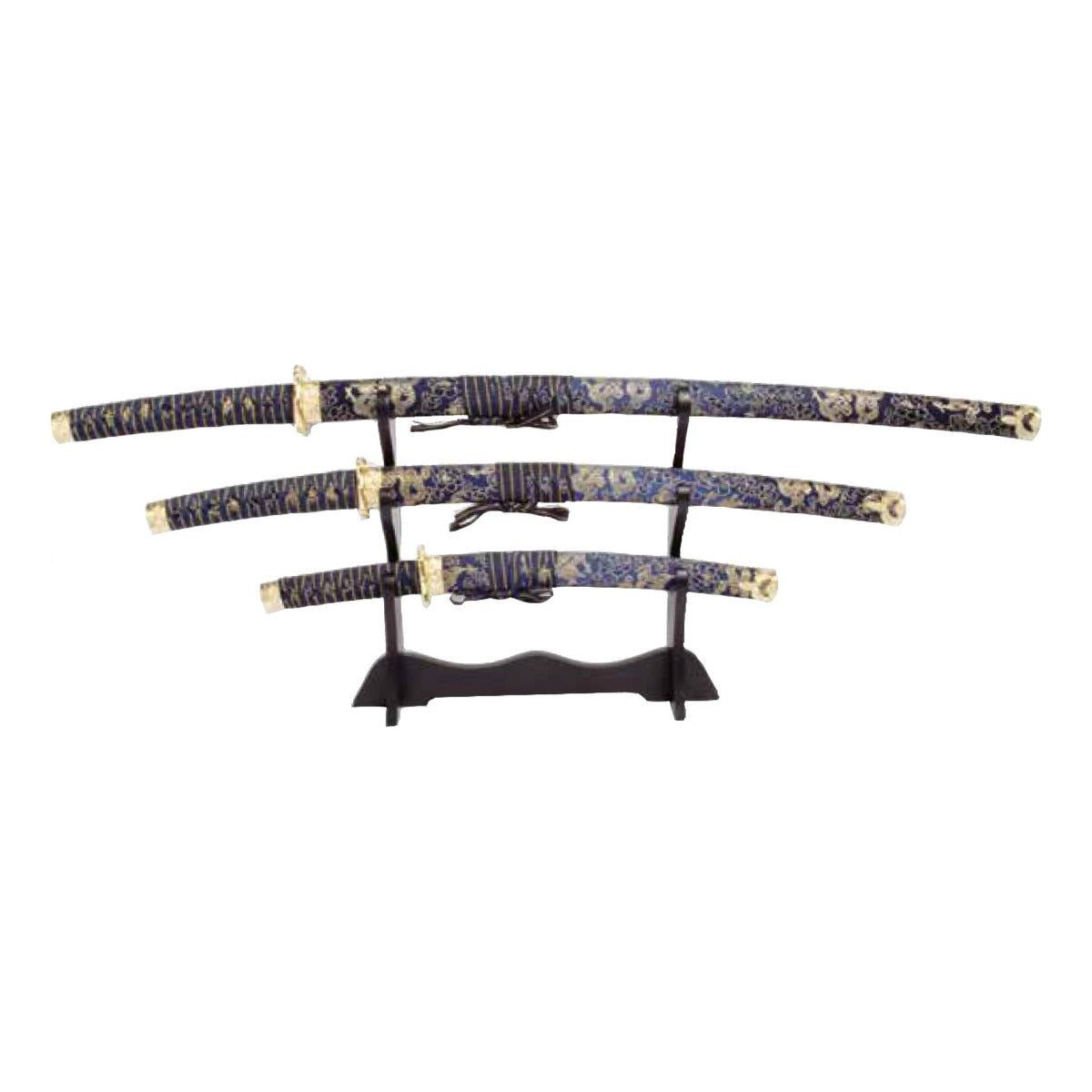 Blue Tapestry Samurai 3 Sword Set