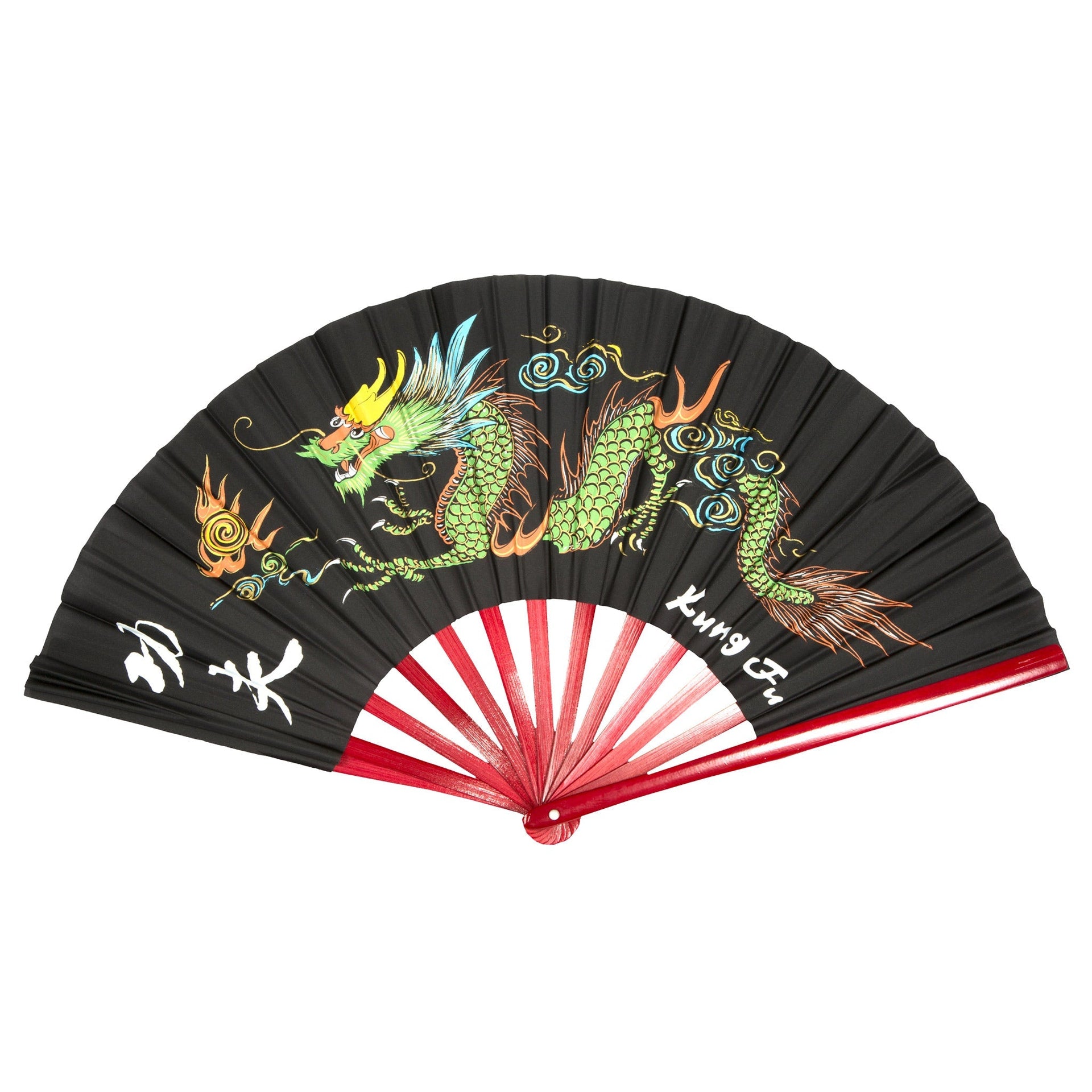 Bamboo Dragon Fighting Fan 13"  Martial Arts Armory