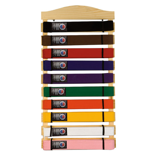 Karate Belt Display Wood Rack (10 Belt)