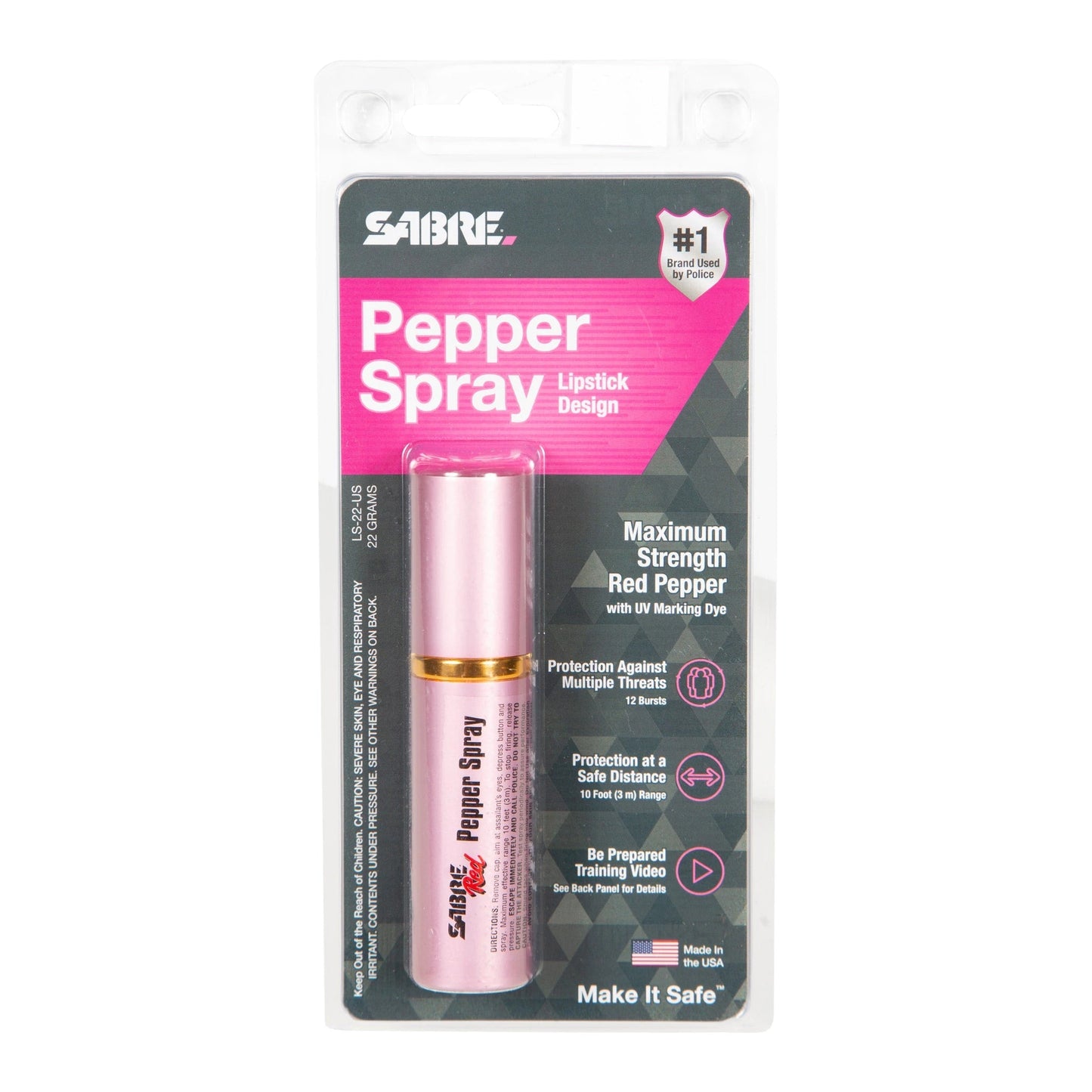Sabre Pink Lipstick Pepper Spray