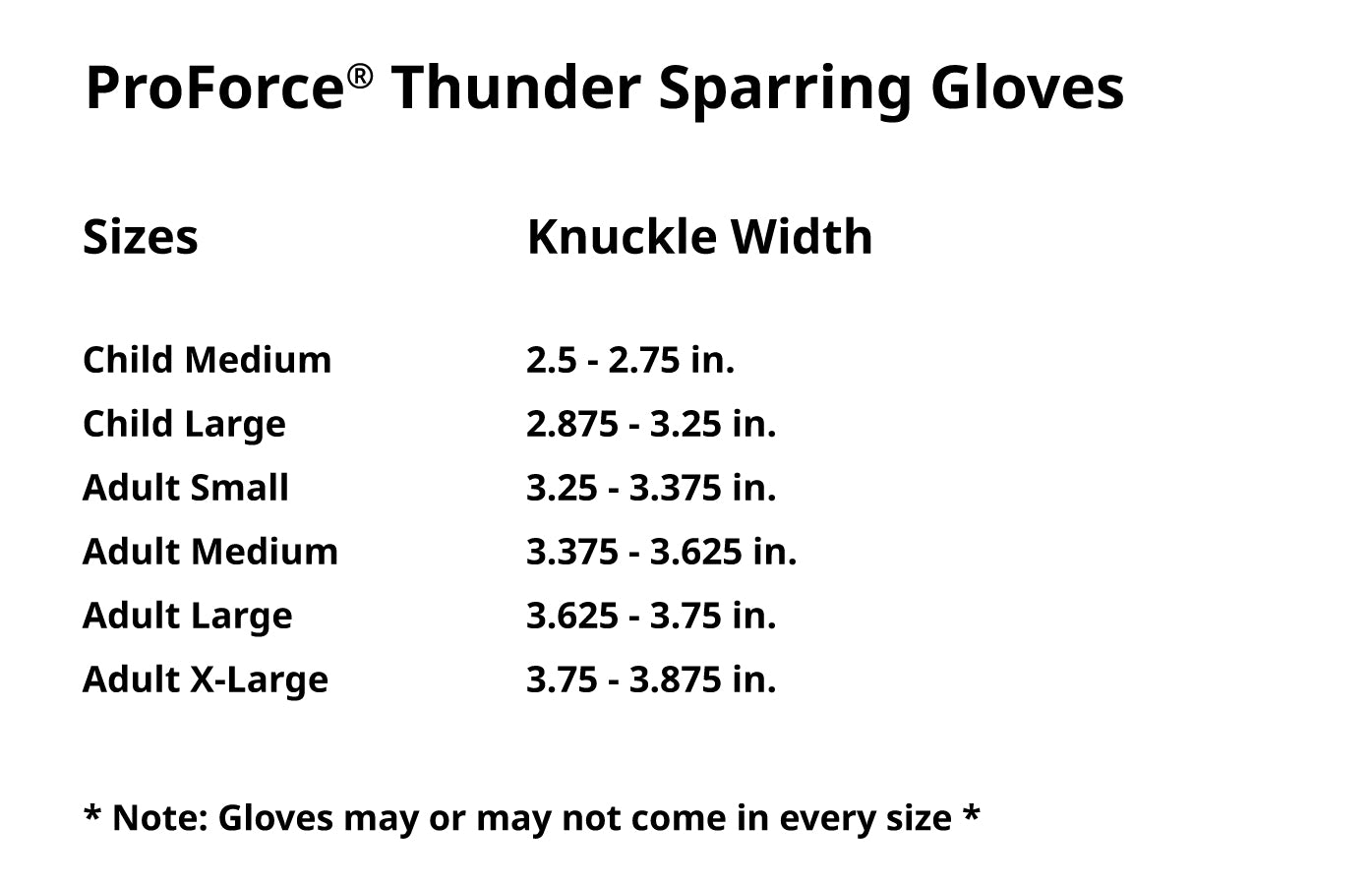ProForce Thunder Double Layered Gloves / Punch
