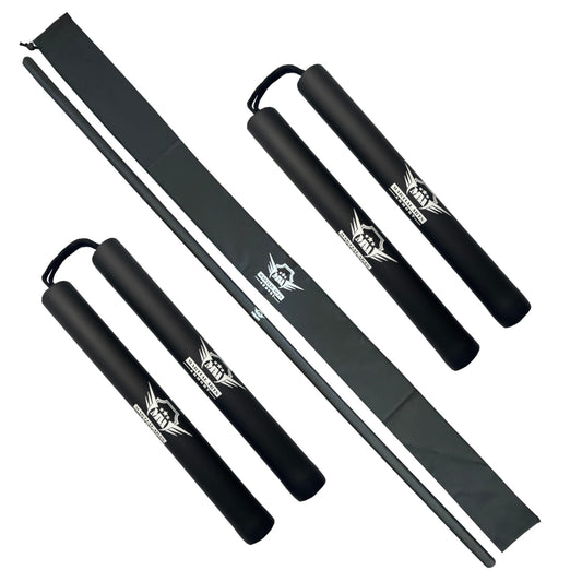 Martial Arts Bo Staff and String Nunchuck Set