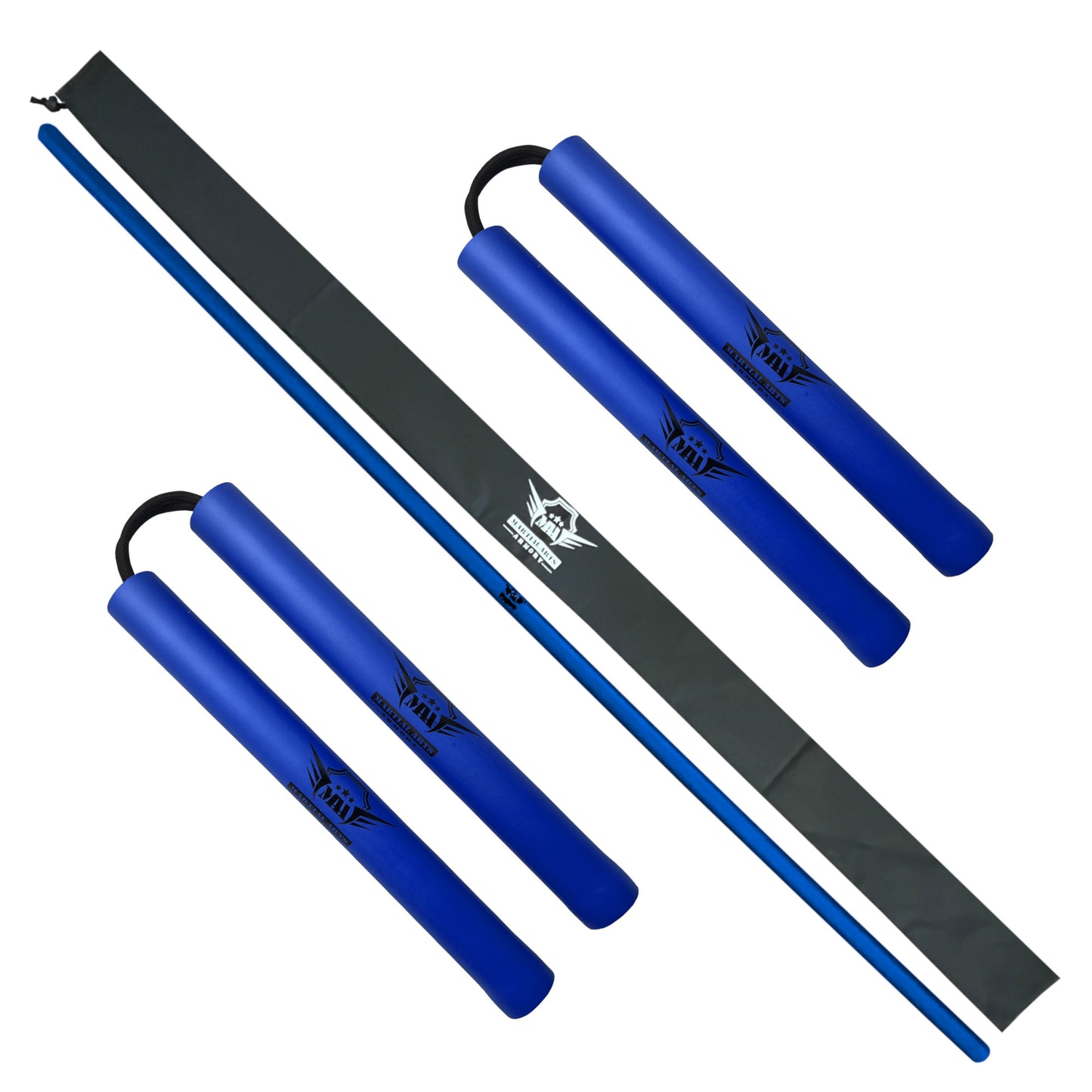 Martial Arts Bo Staff and String Nunchuck Set