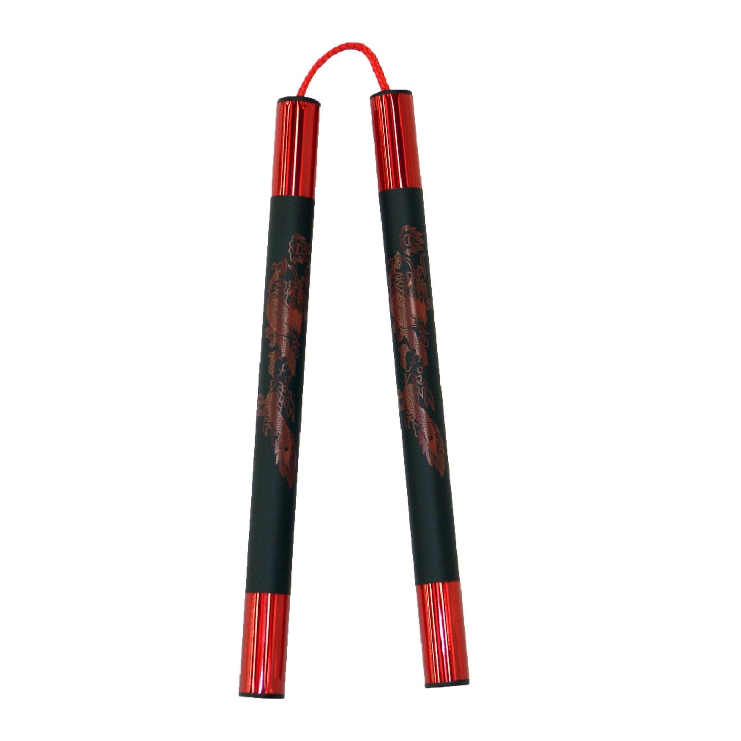 Demo III Black Practice Foam Nunchaku with Red Dragon