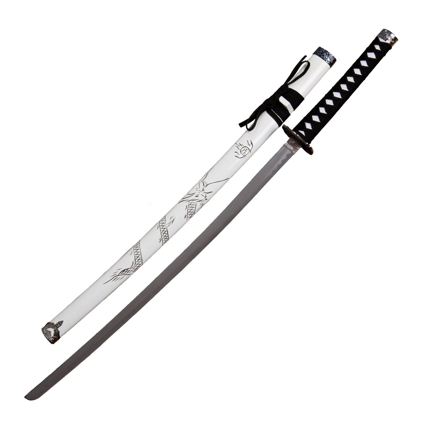 Katana Sword with Dragon Scabbard White - 40"