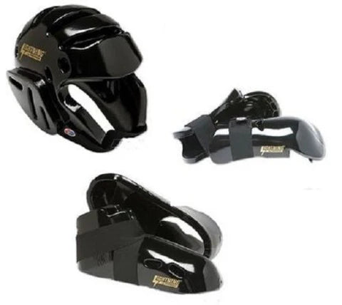 Lightning Black Karate Taekwondo Sparring Gear Set Package Deal Child and Adult