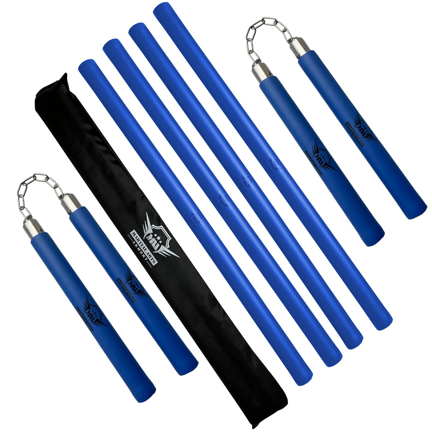 Martial Arts Armory Foam Padded Escrima and Chain Nunchuck Set