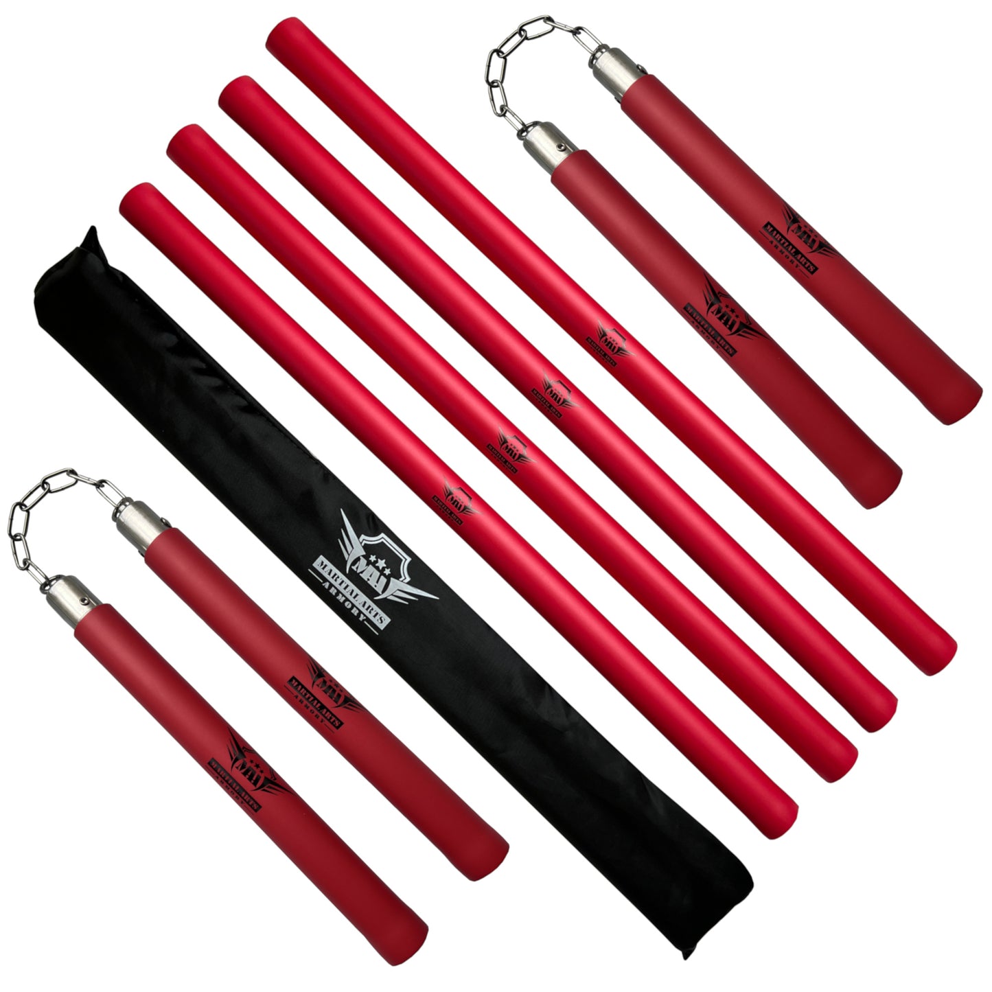 Martial Arts Armory Foam Padded Escrima and Chain Nunchuck Set