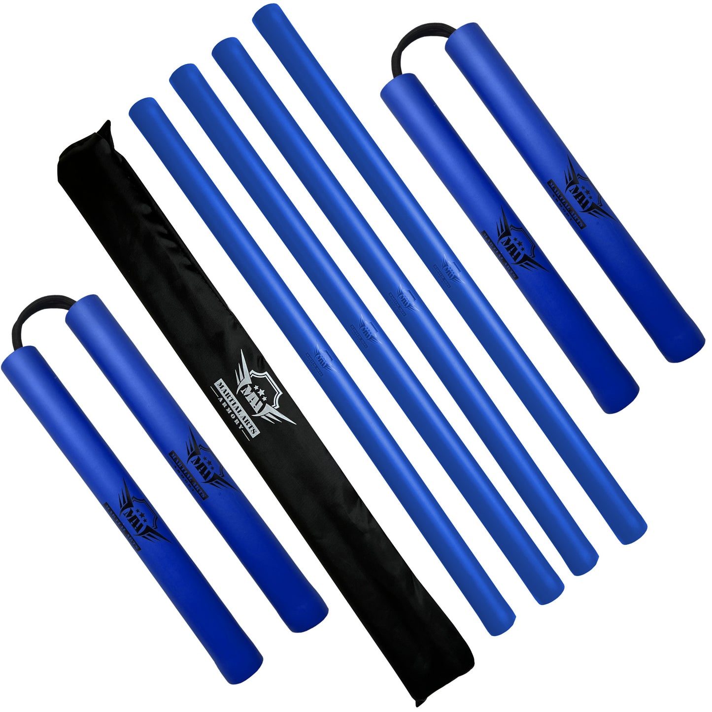 Martial Arts Armory Foam Padded Escrima and String Nunchuck Set