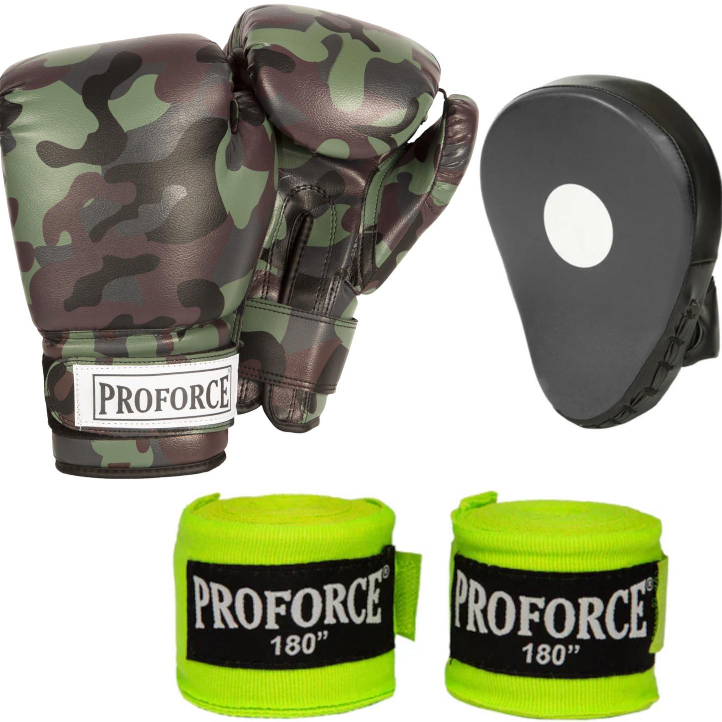 Martial Arts Boxing Set with Gloves, Punch Mitts and Hand Wraps