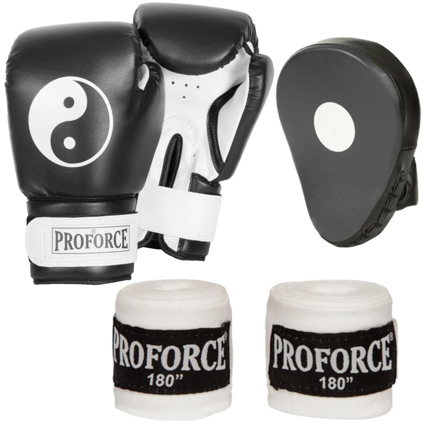 Martial Arts Boxing Set with Gloves, Punch Mitts and Hand Wraps