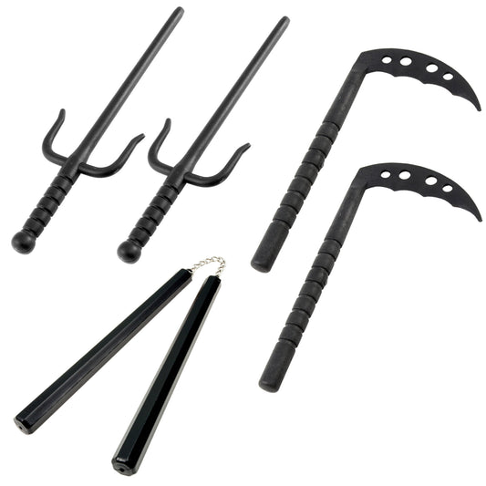 Plastic Weapons Set with Sai's, Kama's and Nunchaku