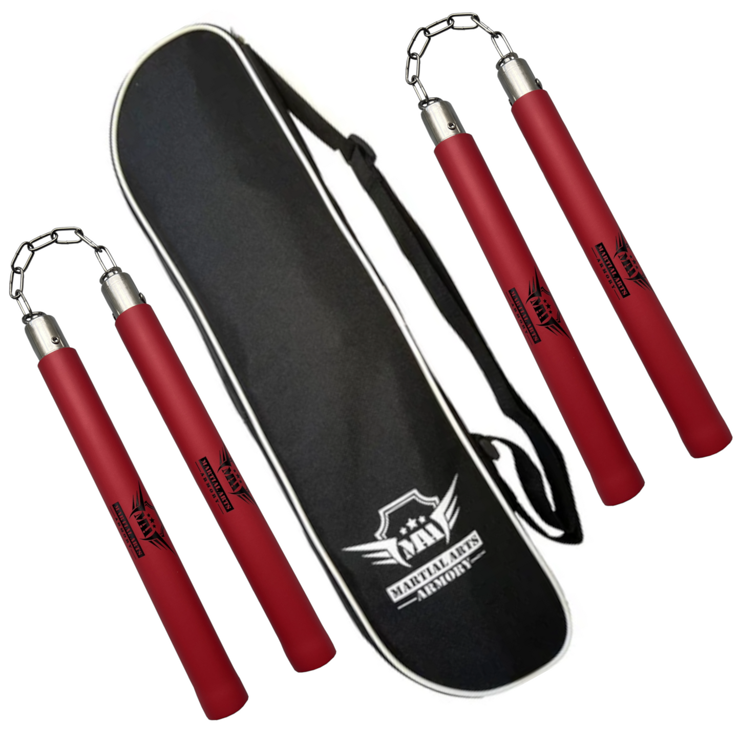Martial Arts Nunchucks with Case Set (Chain)