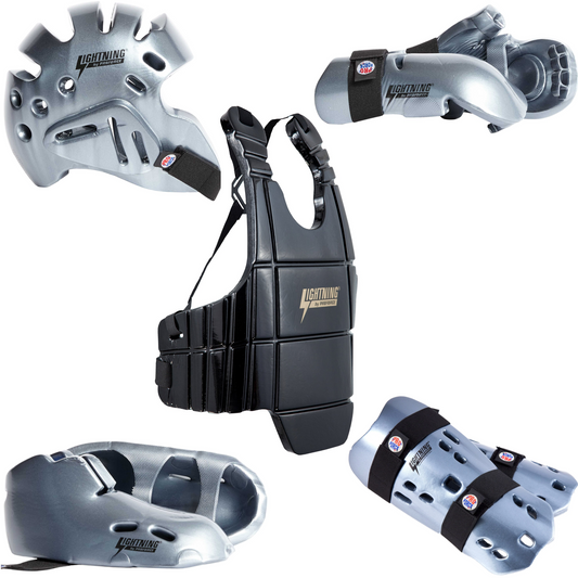 Proforce Lightening Full Sparring Gear Set - Silver