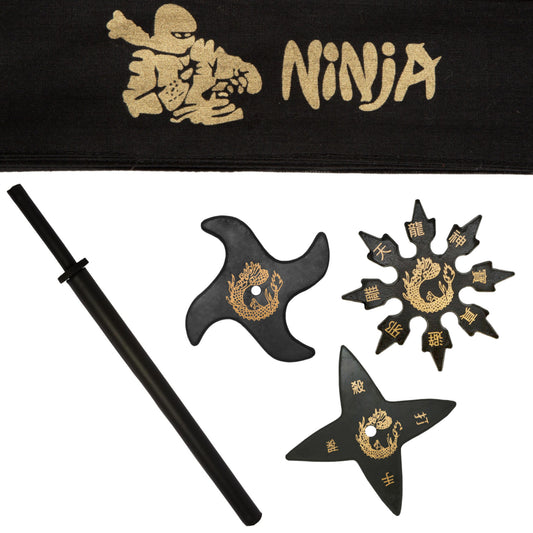 Foam Sword, Rubber Ninja Stars and Headband Set