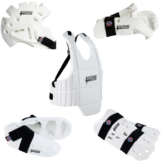 Proforce Lightening Full Sparring Gear Set - White