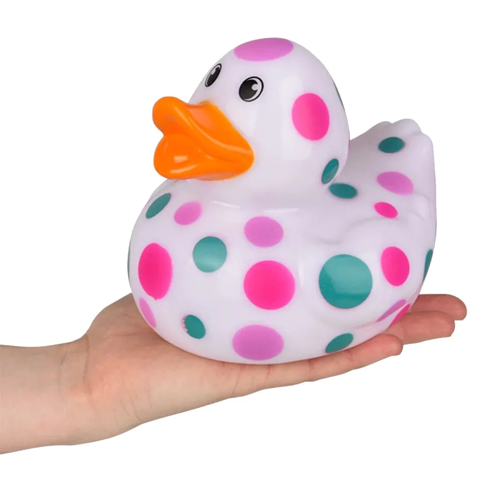 6" Polka Dot Rubber Ducky - Assorted Styles & Colors (Sold Individually)