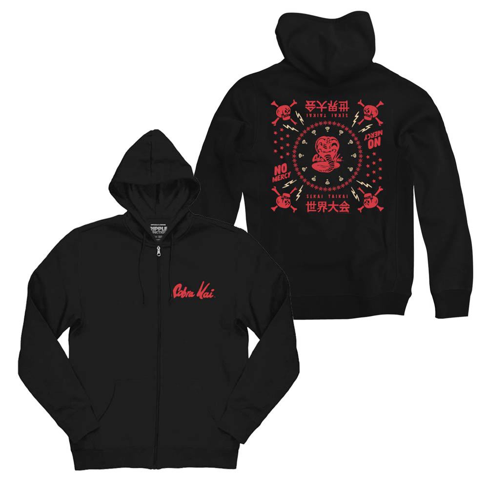 Cobra Kai Unisex Full-Zip Hooded Sweatshirt "No Mercy" Edition