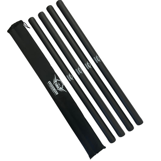 Martial Arts Armory Foam Padded Escrima Sticks for Safe Practice Training with Armory Carry Bag Case - 4 Pack Black