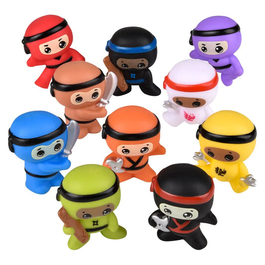 2” Rubber Ninjas - Assorted Styles & Colors (Sold Individually)