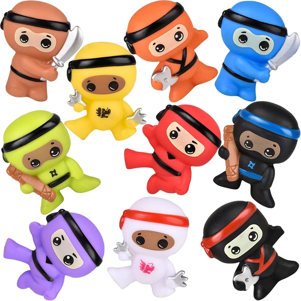 2” Rubber Ninjas - Assorted Styles & Colors (Sold Individually)